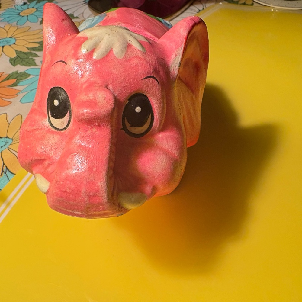 1973 World Fair-Pink elephant  Piggy Bank